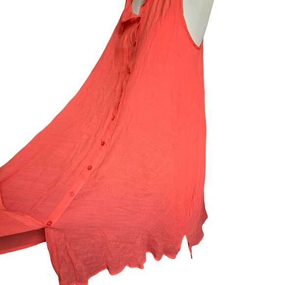 Sleeveless Orange Dress Button-Up Collared Midi with Dress Liner NWT JJ3991 - Picture 9 of 10